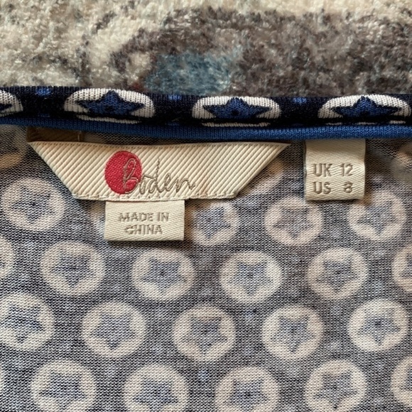 Boden size 8 blue and white top with star pattern. - Picture 4 of 5